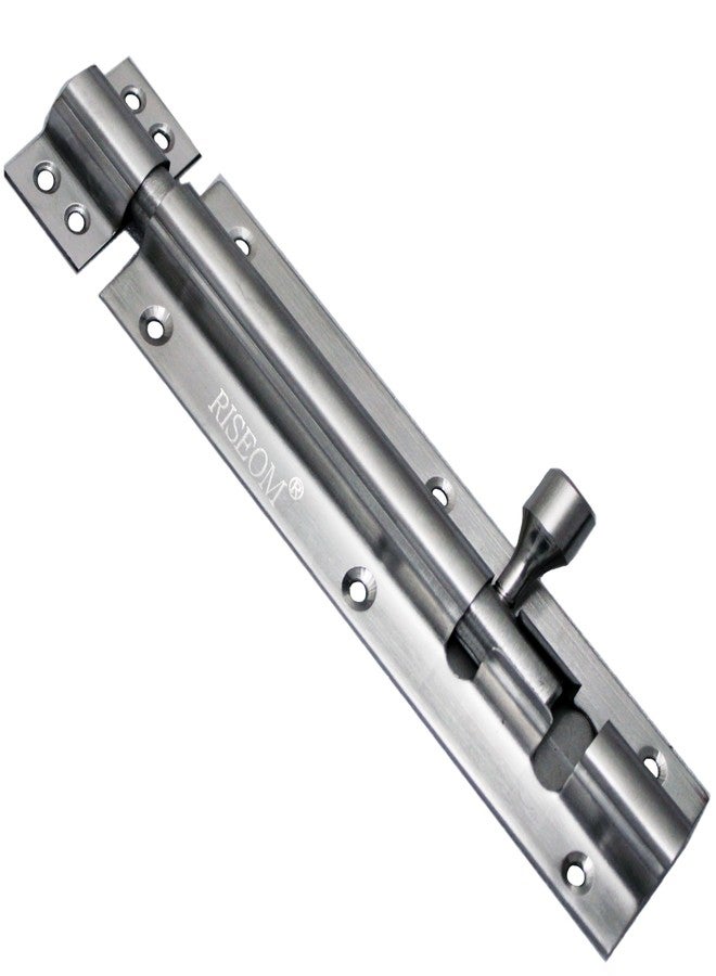 RiseOm Steel Tower Bolt,Door Bolt,Sliding Latch Lock (Pack of 4, SS Silver-8 inch) - Image 1